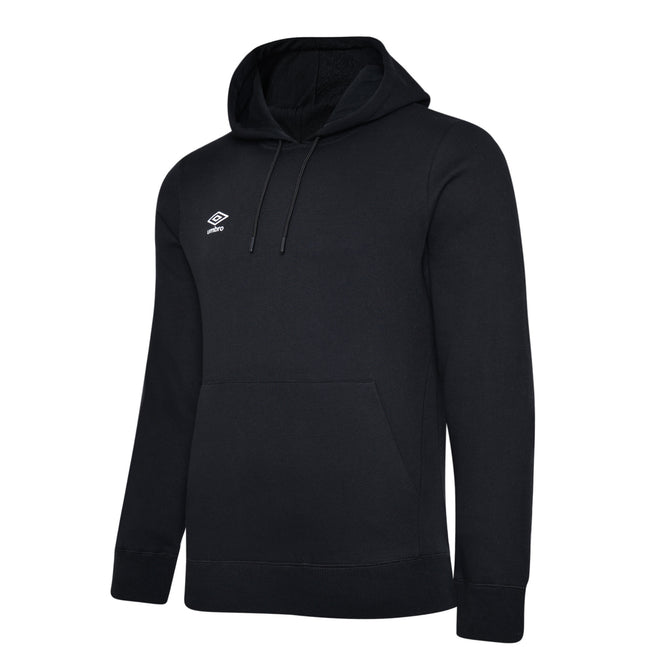 Black-White - Front - Umbro Childrens-Kids Club Leisure Drawstring Hoodie