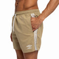 Khaki - Side - Umbro Mens Taped Swim Shorts