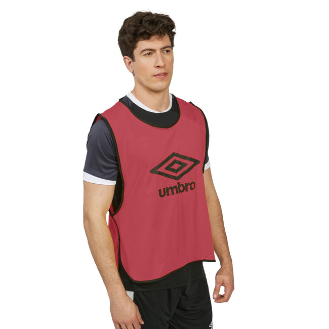 Vermillion-Black - Lifestyle - Umbro Unisex Adult Training Bib