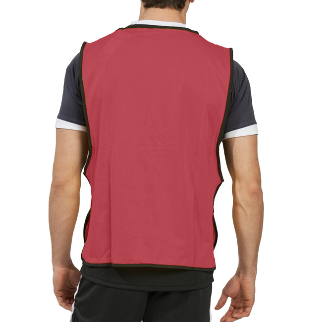 Vermillion-Black - Pack Shot - Umbro Unisex Adult Training Bib
