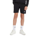 Black-White - Side - Umbro Childrens-Kids Club Leisure Shorts