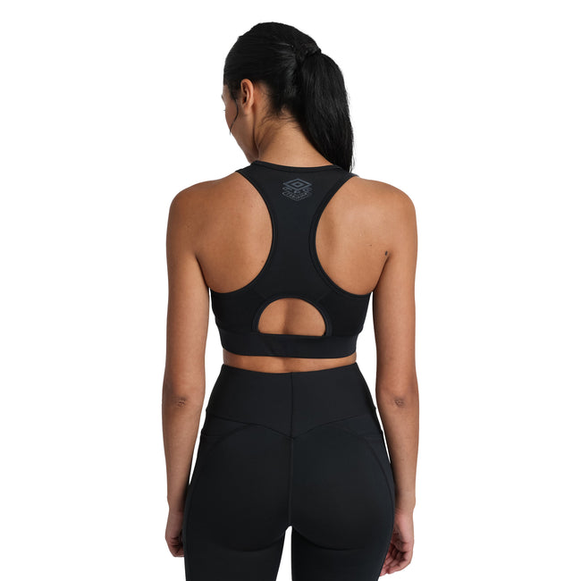 Black - Back - Umbro Womens-Ladies Pro Training Sports Bra
