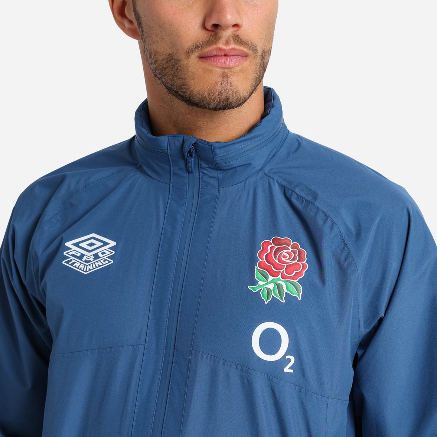 Ensign Blue - Pack Shot - England Rugby Mens 22-23 Umbro Waterproof Jacket