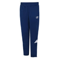Navy-White - Front - Umbro Childrens-Kids Total Tapered Training Jogging Bottoms