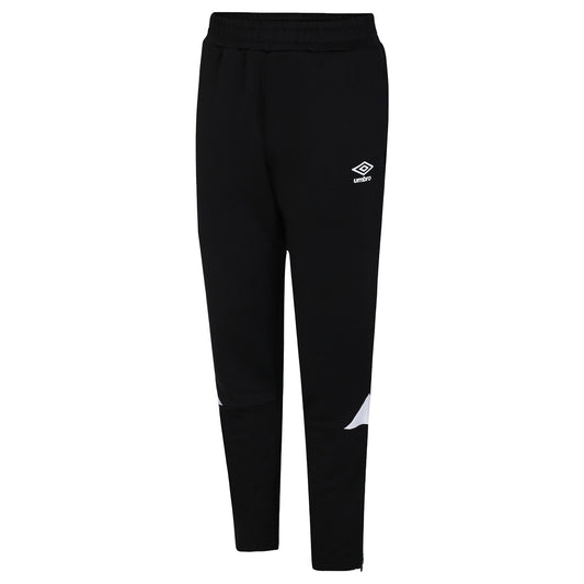 Black-White - Front - Umbro Childrens-Kids Total Tapered Training Jogging Bottoms