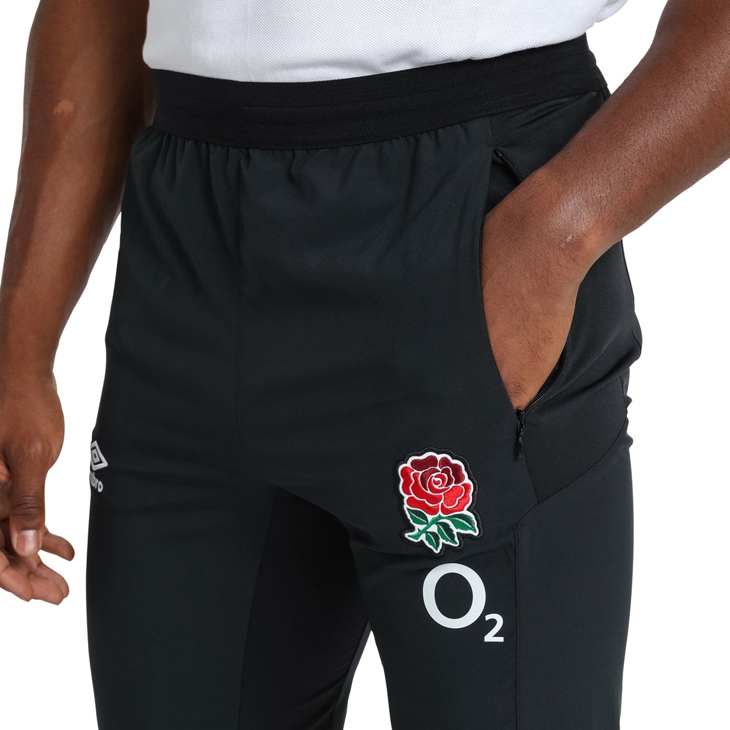 Black - Pack Shot - England Rugby Mens 22-23 Umbro Presentation Tracksuit Bottoms
