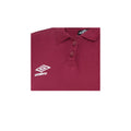 New Claret-White - Side - Umbro Womens-Ladies Club Essential Polo Shirt