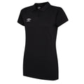 Black-White - Front - Umbro Womens-Ladies Club Essential Polo Shirt