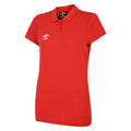 Vermillion-White - Front - Umbro Womens-Ladies Club Essential Polo Shirt