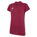 New Claret-White - Front - Umbro Womens-Ladies Club Essential Polo Shirt