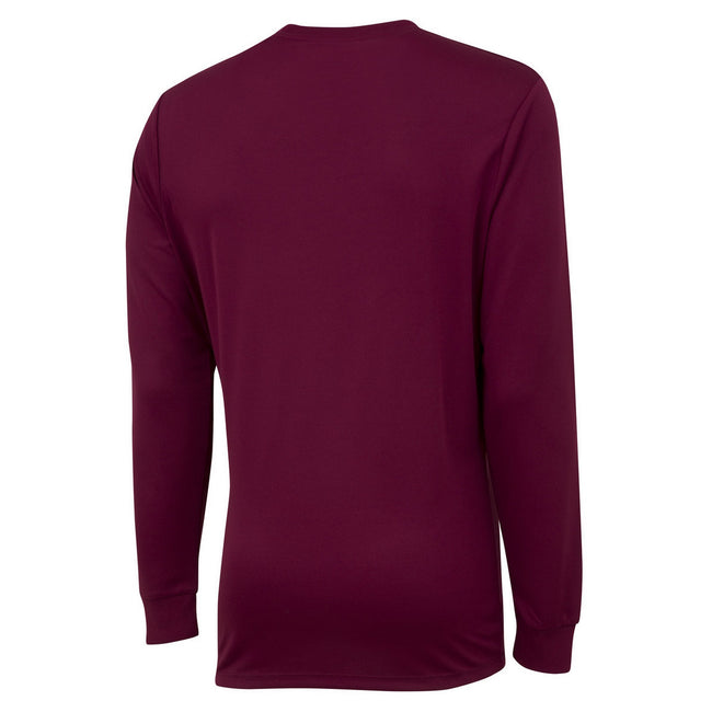 New Claret - Back - Umbro Childrens-Kids Club Long-Sleeved Jersey