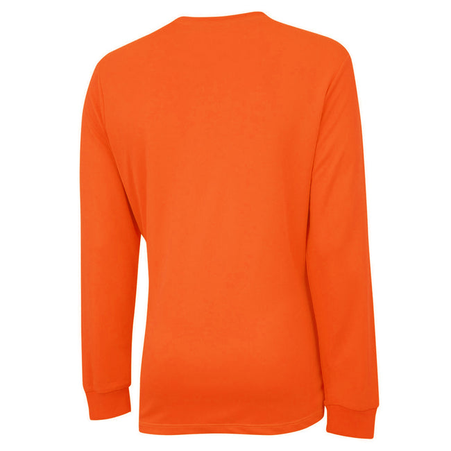 Shocking Orange - Back - Umbro Childrens-Kids Club Long-Sleeved Jersey