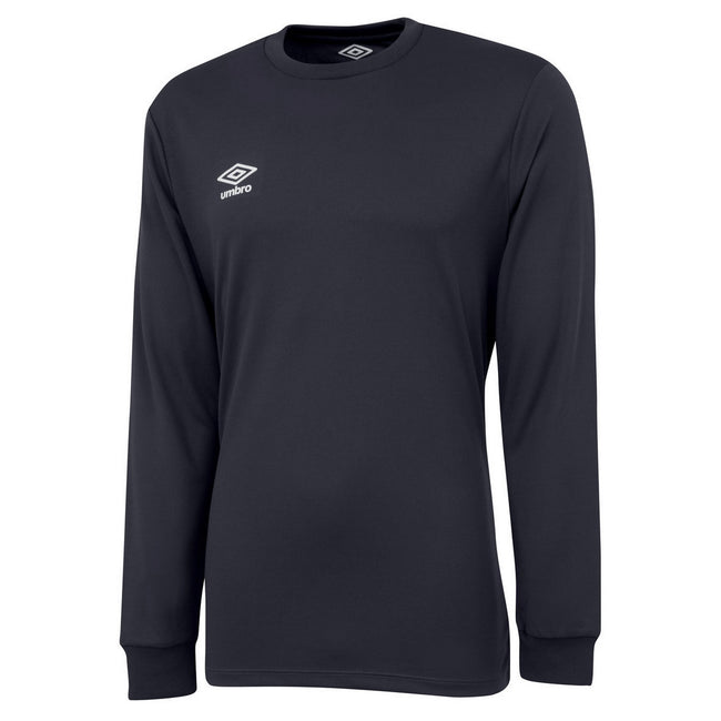 Carbon-White - Front - Umbro Childrens-Kids Club Long-Sleeved Jersey