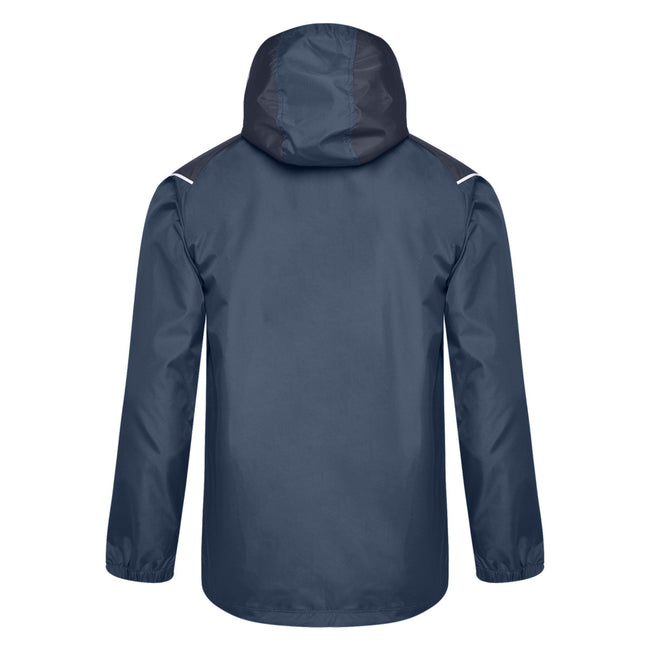 Navy-Peacoat-Brilliant White - Back - Umbro Childrens-Kids Hooded Waterproof Jacket