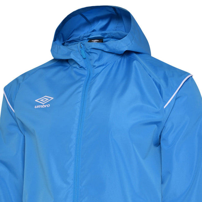Ibiza Blue-Brilliant White - Side - Umbro Childrens-Kids Hooded Waterproof Jacket