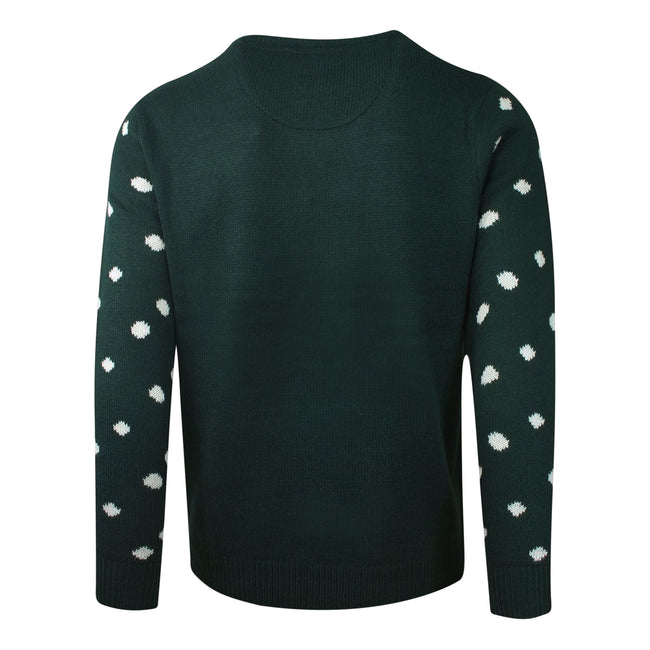Pine Green - Back - Brave Soul Mens Jingle Bell Rock Christmas Jumper