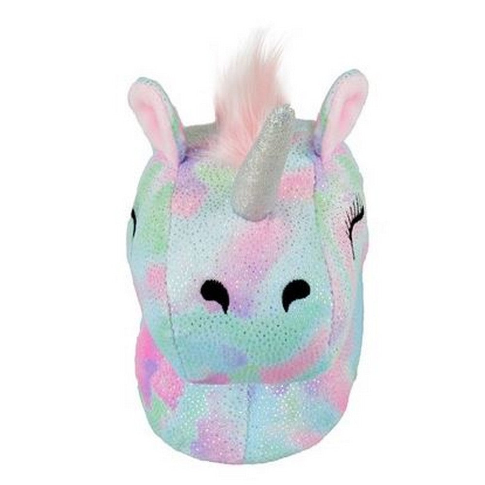 Pink - Back - Childrens-Kids Unicorn Slippers