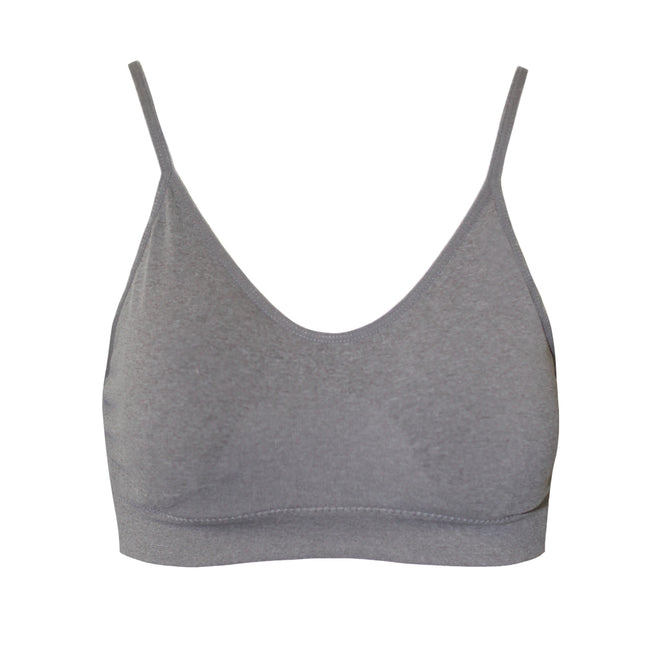 White-Grey - Back - Anucci Womens-Ladies Wireless Crop Tops (Pack Of 2)