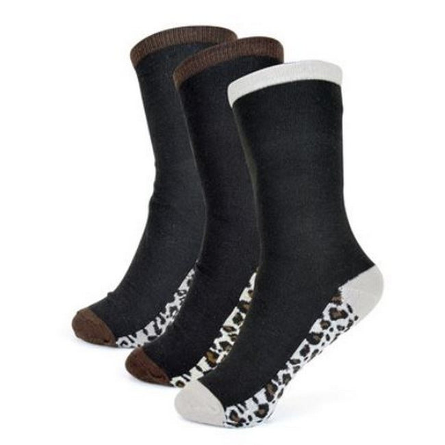 Black - Side - Womens-Ladies Animal Print Socks (Pack Of 6)