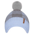 Blue-Grey - Front - Rock Jock Womens-Ladies Detachable Pom Pom Beanie