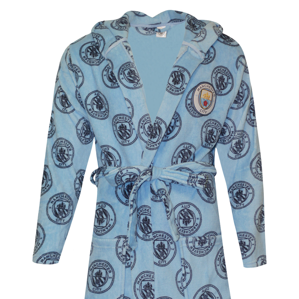 Manchester City FC Mens Logo Bathrobe Discounts on great Brands