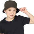 Khaki-Navy - Front - Tom Franks Childrens-Kids T-Kids Reversible Bucket Hat