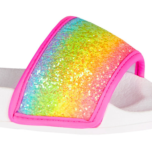 White-Multi - Lifestyle - Red Melon Girls Glitter Sliders