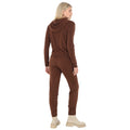 Brown - Back - Brave Soul Womens-Ladies Loungewear Set