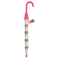 Clear-Pink - Back - Drizzles Childrens-Kids Rainbow Dome Stick Umbrella