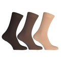 Shades of Brown - Front - Simply Essentials Mens Egyptian Cotton Socks (Pack Of 3)