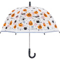 Clear-Orange - Front - X-brella Childrens-Kids Halloween Pumpkin Umbrella