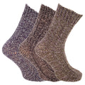 Purple - Front - Mens Chunky Knit Outdoor Boot Sock (3 Pairs)