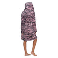 Pink-Black - Back - Wolf & Harte Zebra Print Hooded Dressing Gown