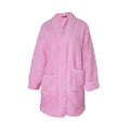 Pink - Front - Foxbury Womens-Ladies Sherpa Fleece Cardi Gown
