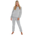 Grey - Back - Forever Dreaming Womens-Ladies Sherpa Fleece Pyjama Set