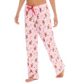 Pink - Back - Slumber Party Womens-Ladies Christmas Gingerbread Pyjama Bottoms