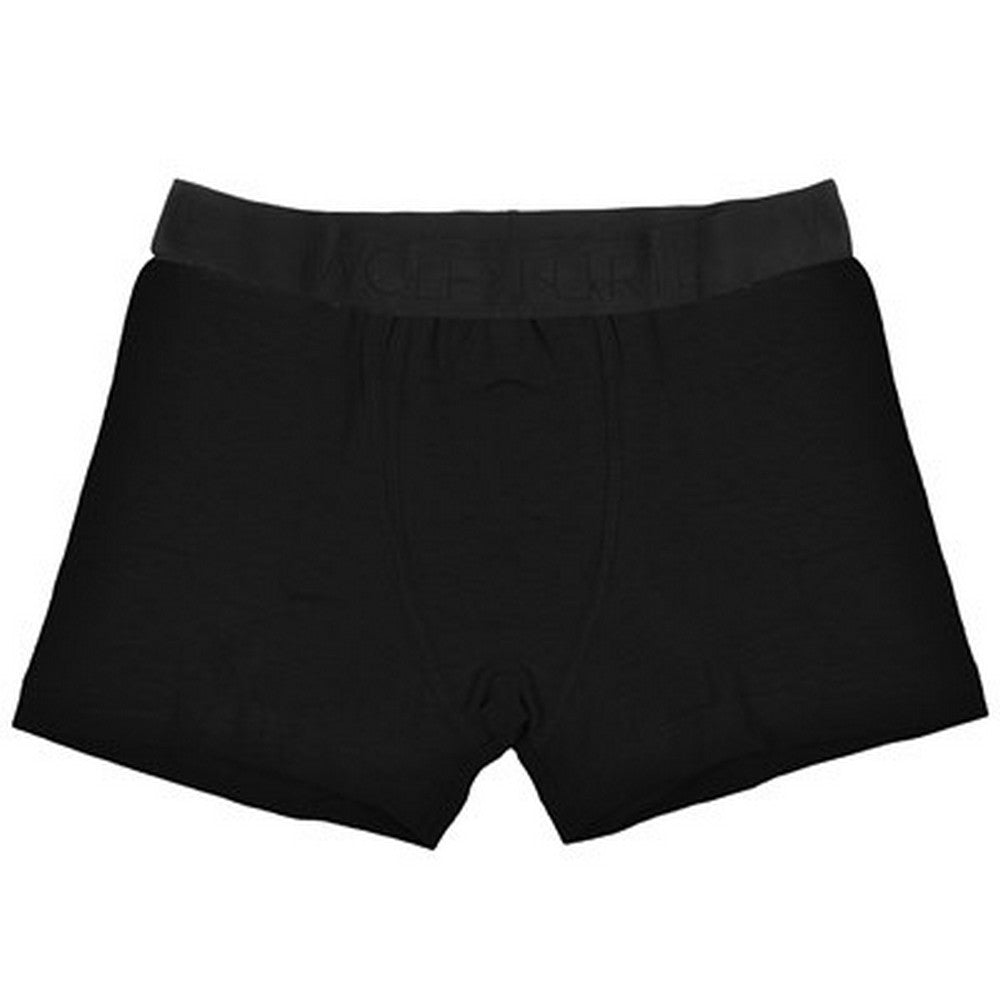 Black - Side - Wolf & Harte Mens Bamboo Rich Boxer Shorts (Pack Of 2)