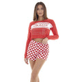 Red - Back - Brave Soul Womens-Ladies Pizza Loungewear Set