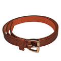 Tan - Front - Forest Womens-Ladies Leather Skinny Belt