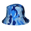 Blue - Front - Bertie & Bo Boys Reversible Camo Bucket Hat