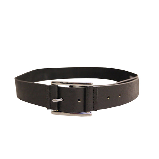 Black - Front - Forest Mens Leather Tab Belt
