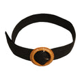 Black - Front - Solis Womens-Ladies Rattan Stretch Belt