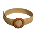 Natural - Front - Solis Womens-Ladies Rattan Stretch Belt