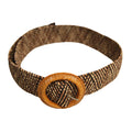 Brown - Front - Solis Womens-Ladies Two Tone Rattan Stretch Belt