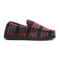 Red - Back - Slumberzzz Mens Checked Slippers