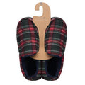 Red - Side - Slumberzzz Mens Checked Slippers
