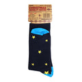 Navy - Back - RJM Ladies Santa Christmas Novelty Socks