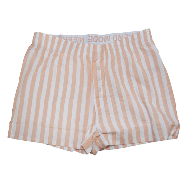 White-Pink - Close up - Brave Soul Womens-Ladies Two Piece PJ Set