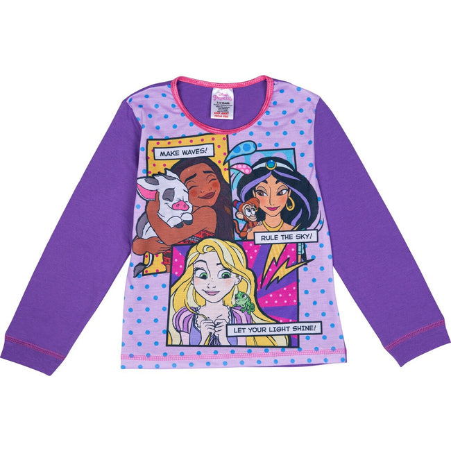 Pink - Back - Disney Princess Girls Make Waves Pyjama Set