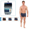 Blue-Grey - Front - Tom Franks Mens Plain Jersey Boxer Shorts (3 Pairs)